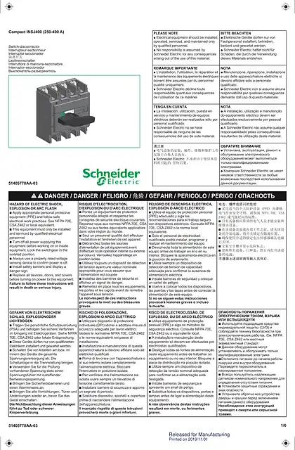 schneider施耐德ComPact INSJ400 leaflet